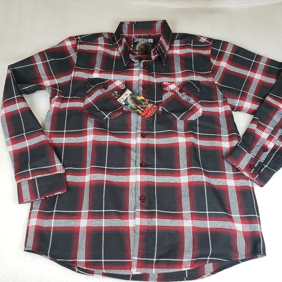 NWT Dixxon Men's Large "Iron Maiden 50th Anniversary" Flannel Shirt - Picture 2 of 12
